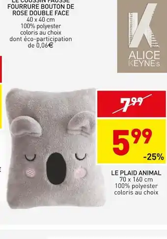 Stokomani Alice keyne's le plaid animal offre