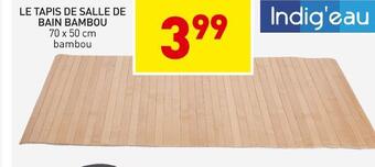 Stokomani Indig'eau le tapis de salle de bain bambou offre