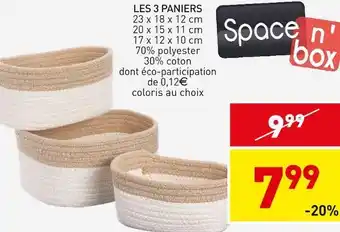 Stokomani Space n'box les 3 paniers offre