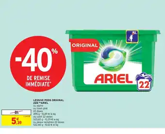 Intermarché Hyper Ariel Lessive Pods Original 22D offre