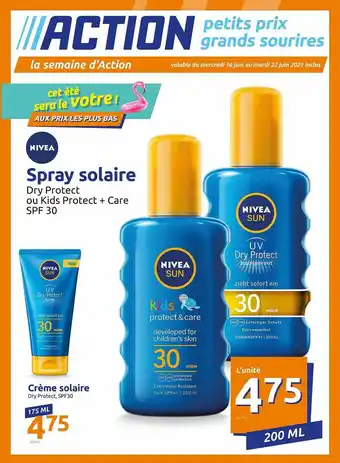 Action Spray Solaire Nivea offre
