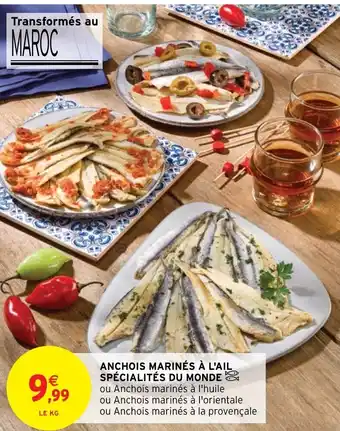 Intermarché Hyper Anchois Marinés à l'Ail Spécialités Du Monde offre