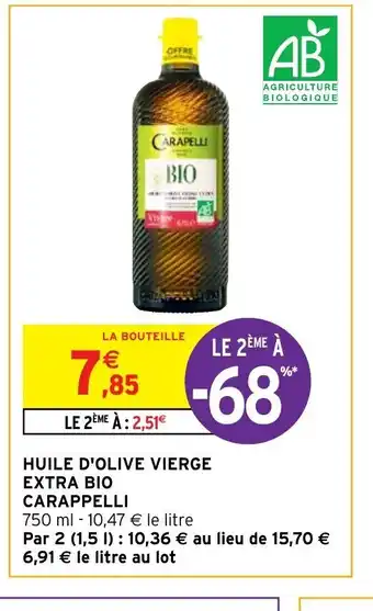 Intermarché Hyper Huile d'Olive Vierge Extra Bio Carappelli offre