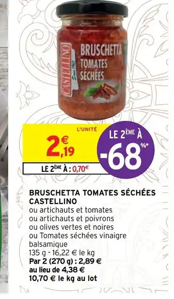 Intermarché Hyper Bruschetta Tomates Séchées Castellino offre