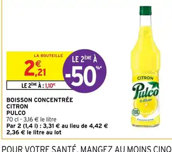 Intermarché Hyper Pulco Boisson Concentrée Citron offre