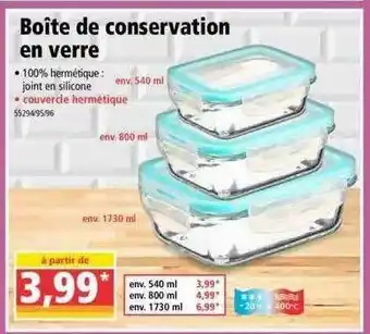Norma Boîte De Conservation En Verre offre