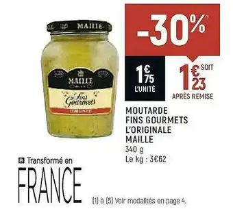 Vival Moutarde Fins Gourmets L'originale Maille offre