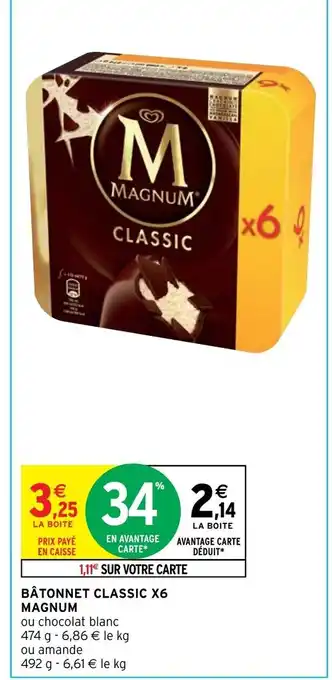 Intermarché Hyper Magnum Bâtonnet Classic x6 offre