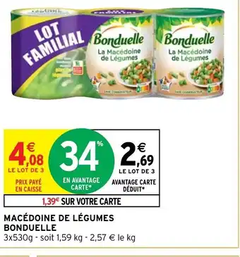 Intermarché Hyper Bonduelle Macédoine de légumes offre