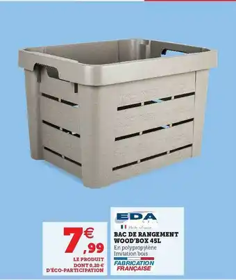 Super U Bac De Rangement Wood'box 45l Eda offre