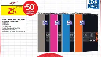 Oxford Bloc Easynotes 21x31,5cm Reliure Integrale