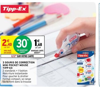 Intermarché Hyper Tipp-Ex 3 Souris de Correction Mini Pocket mouse offre