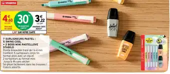 Stabilo 7 Surligneurs pastel 5 Swing Cool +2 Boss Mini Pastellove