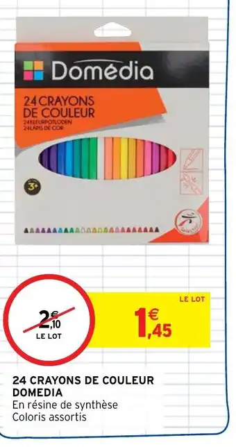 Intermarché Hyper Domedia 24 Crayons de Couleur offre