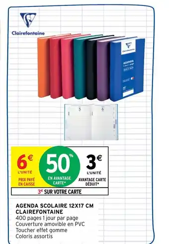 Intermarché Hyper Agenda Scolaire 12x17cm Clairefontaine offre