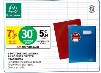 2 Protege Documents A4 80 Vues Crystal Exacompta