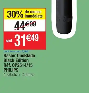 Migros Rasior One Blade Black Edition Réf.QP2514/15 PHILIPS offre