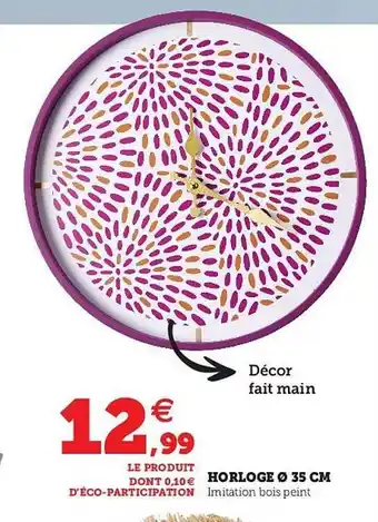Super U Horloge 25 Cm offre