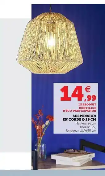 Super U Suspension En Corde 29 Cm offre