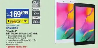 Migros Tablette 8" Réf.GALAXY TAB A 8 32GO NOIR offre
