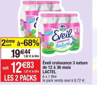 Migros éveil croissance 3 nature de 12 à 36 mois LACTEL offre