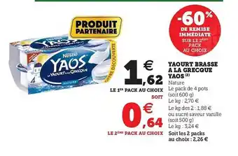 U Express Yaourt Brassé à La Grecque Yaos offre