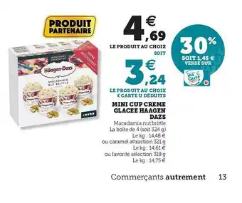 U Express Mini Cup Crème Glacée Häagen Dazs offre