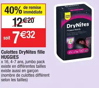 Culottes DryNites Fille HUGGIES