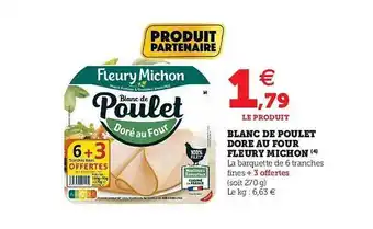 U Express Blanc De Poulet Doré Au Four Fleury Michon offre