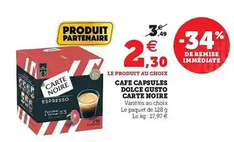 U Express Café Capsules Dolce Gusto Carte Noire offre