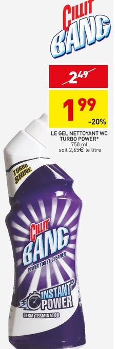 Stokomani Cillit bang le gel nettoyant wc turbo power* offre