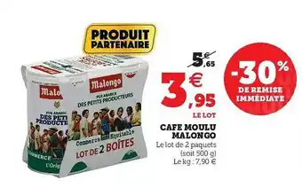 U Express Café Moulu Malongo offre