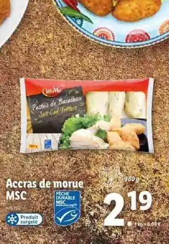Lidl Accras de morue msc offre