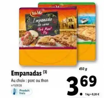 Lidl Empanadas de carne pork meat pie offre