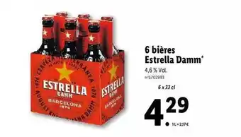 Lidl 6 bières estrella damm offre