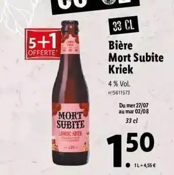 Lidl Bière mort subite kriek offre