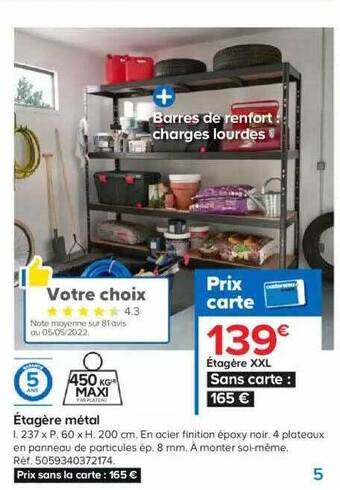 Castorama Étagère métal offre