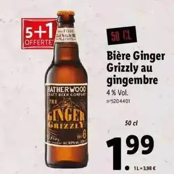 BiĂšre ginger grizzly au gingembre