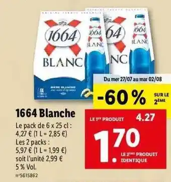 Lidl 1664 blanche offre