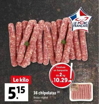 Lidl 36 chipolatas offre
