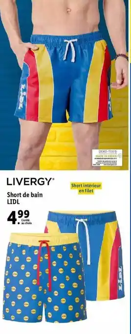 Lidl Livergy short de bain lidl offre