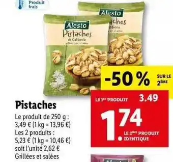 Lidl Pistaches alesto offre