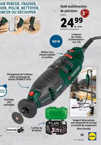 Lidl Parkside outil multifonction de précision offre