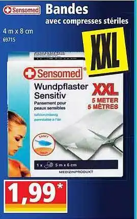 Norma Sensomed bandes avec compresses stériles offre