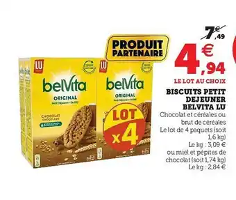 U Express Biscuits Petit Déjeuner Belvita Lu offre