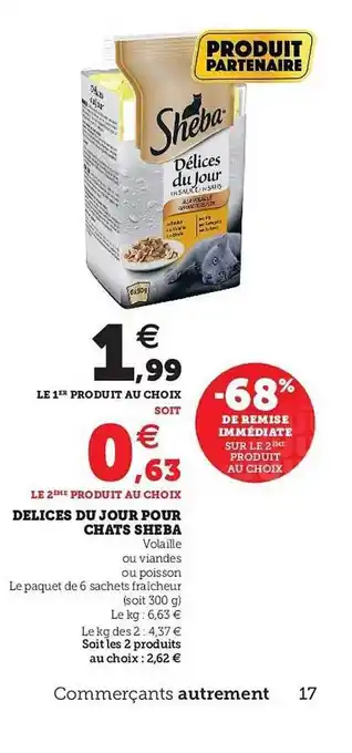 U Express Délices Du Jour Pour Chats Sheba offre