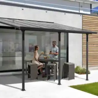 Tonnelle adossée aluminium 12 m2 - habrita