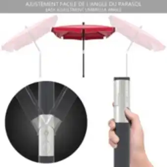 E.Leclerc Brico Parasol rectangulaire 2x1.25m avec housse de protection rouge offre