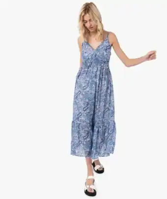 Gémo Robe femme longue imprimée à fines bretelles vue1 - gemo(femme pap) - gemo offre