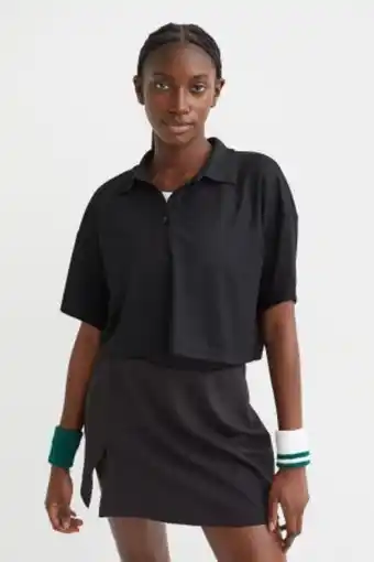 Cropped polo shirt
